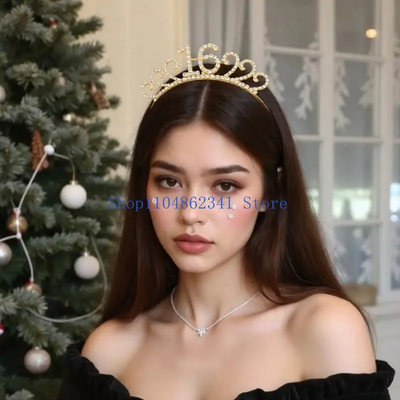 5Asd llamativo 16º cumpleaños Crowns Crowns pesado Bright 16 Headselegiadas para celebraciones cumpleaños