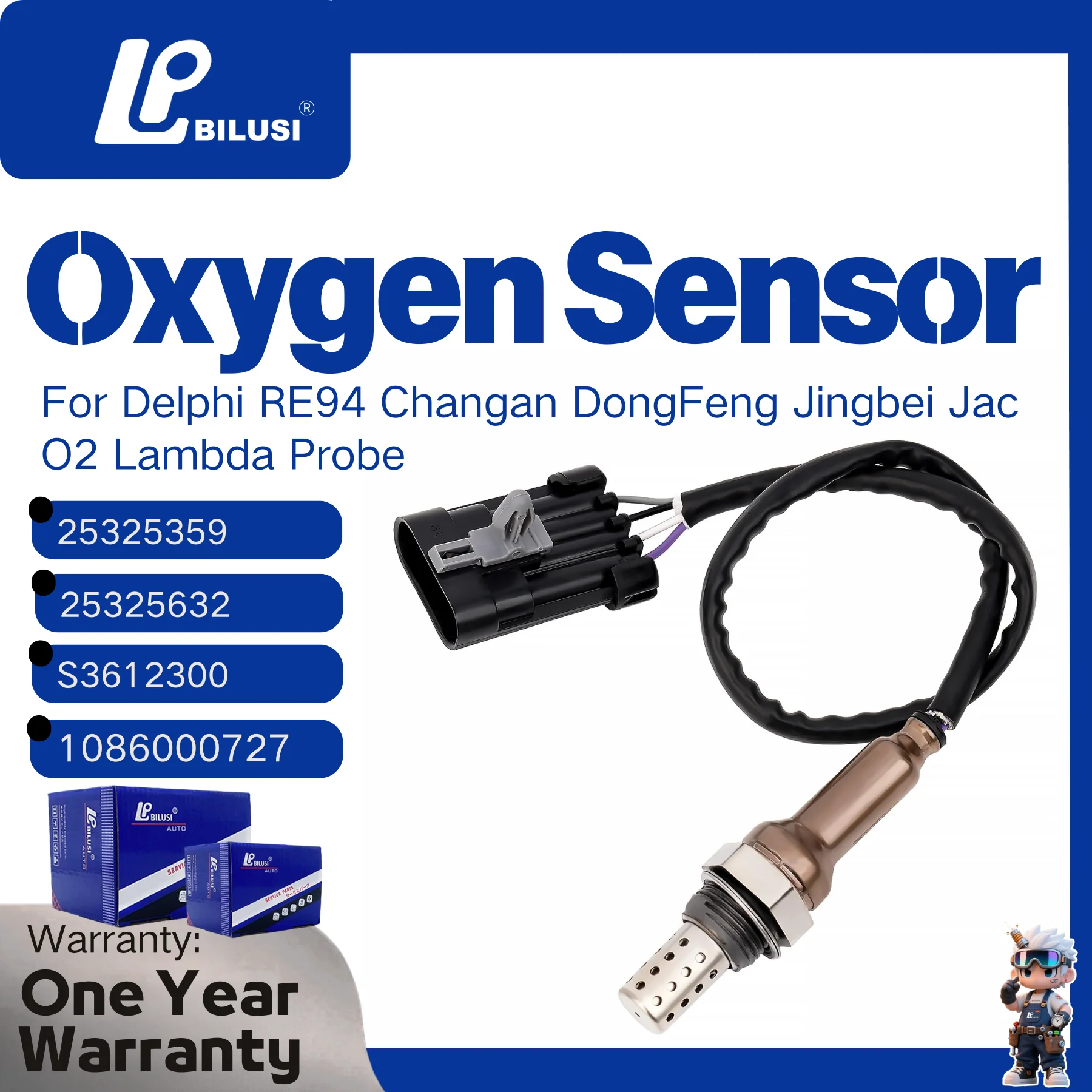 

Новый лямбда-зонд (датчик кислорода) O2 25325359 25325632 для Delphi RE94, Changan, DongFeng, Jingbei, Jac S3612300 1086000727 SMD250480