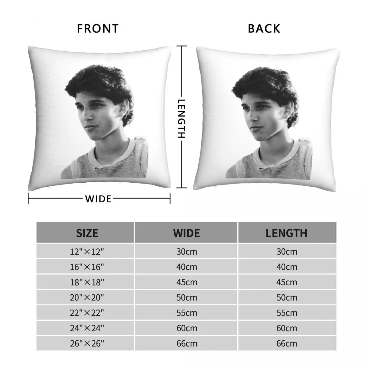 Ralph Macchio Black And White Square Pillowcase Polyester Linen Velvet Printed Zip Decor Throw Pillow Case Room Cushion Cover