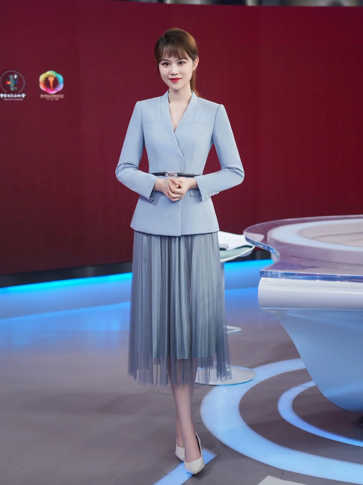 

Spring Professional Women's Fashionable Suit Set Hotel Front Desk Work Uniform Gown Elegant Goddess Style Beauty Salon