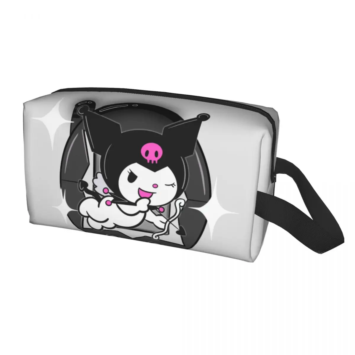 Custom Cute Cartoon Kuromi Skull Travel Toiletry Bag for Women Rabbit Anime Cosmetic Makeup Organizer Beauty Storage Dopp Kit