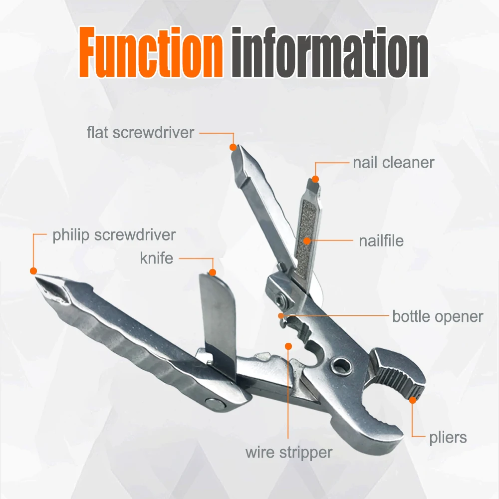 Portable Pocket Mini 10 In 1 Folding Pliers Screwdriver Combination Kit Outdoor Multifunction Tool