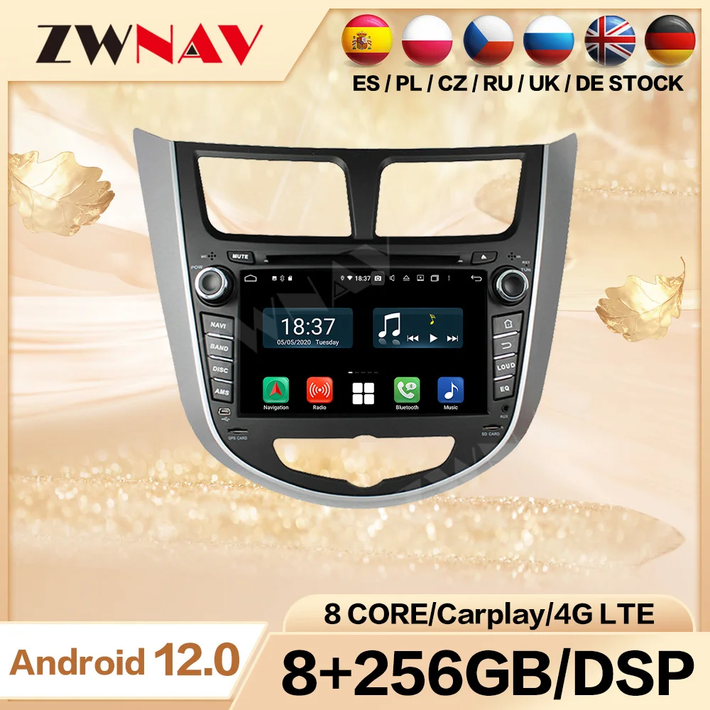 2 din Android 12.0 screen Car Multimedia player For Hyundai Accent Verna Full Touch radio stereo GPS navi head unit auto stereo