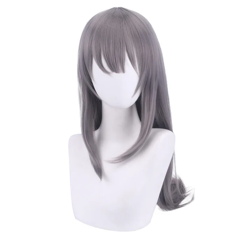 1:1 Rascal träumt nicht von Bunny Girl Senpai Sakurajima Mai Cosplay Perücke Grau Langes Haar Cosplay Perücke 80 cm