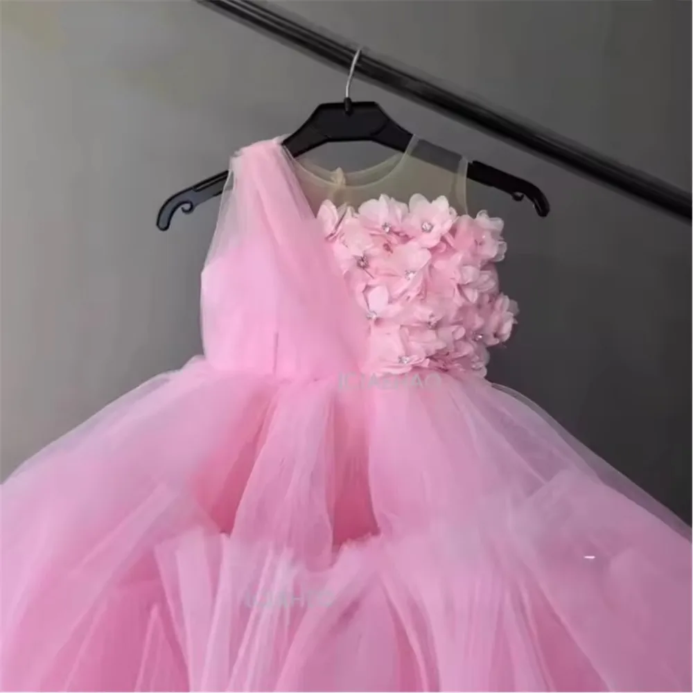 

Luxury Piano Recital Flower Girl Wedding Dress Kids Birthday Party Gown Princess Tutu Formal Party Wear Communion Ball Gown