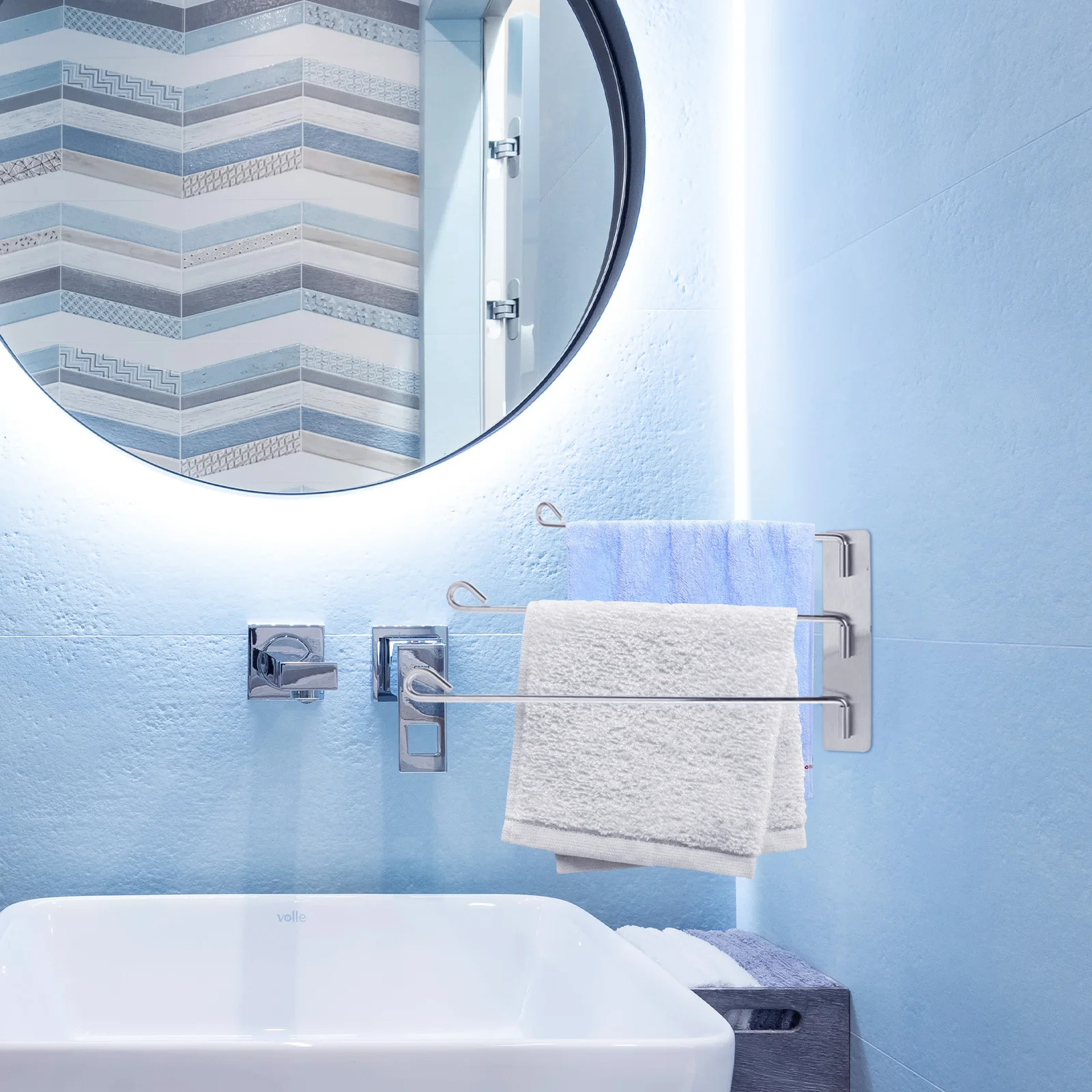 

Rotary Stainless Steel Towel Rack Vintage Style Heavy Duty Bathroom Towel Holder Organizer Towels Rack for Bathroom