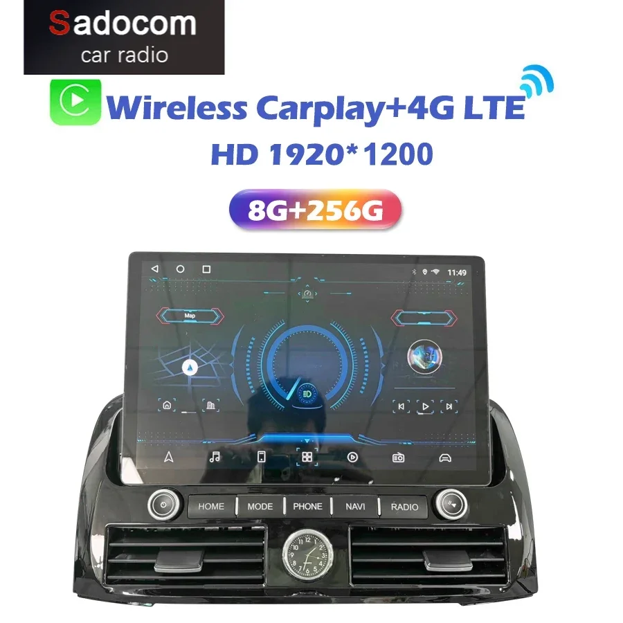 

QLED 1920*720 Carplay 13" Android 14.0 8GB+256GB Car DVD Player GPS WIFI Radio For Toyota Land Cruiser Prado 120 2003 - 2009