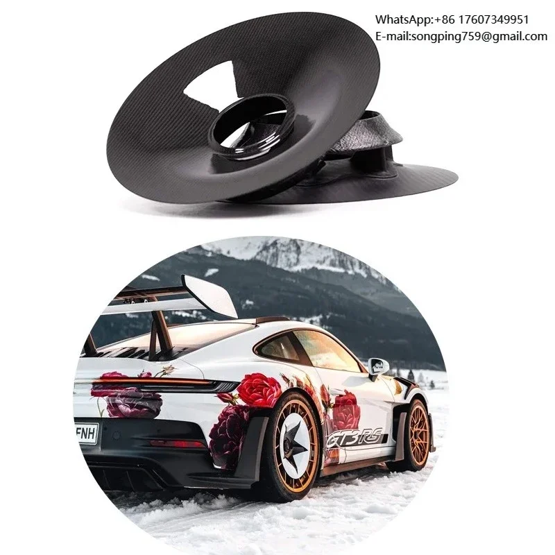 For 911 992 Dry Carbon Fiber aero Disc GT3 RS Car Hub Cap Cover Rear Wheel  Cover 2020-2024