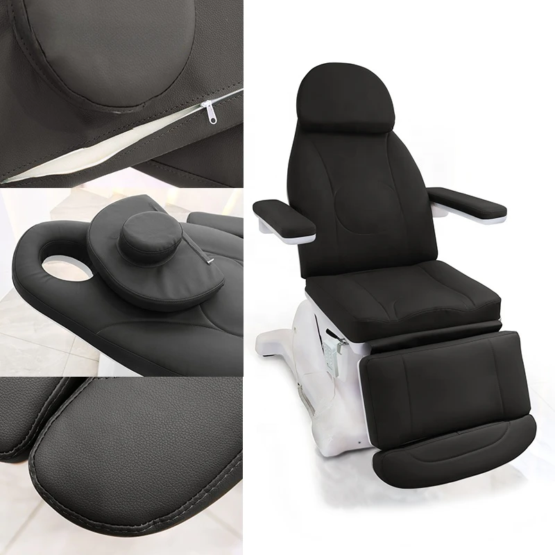 Luxury Electronic Rotating Medical Spa massage tattoo Facial beauty therapy salon chair  3 4 motors black electric beauty bed