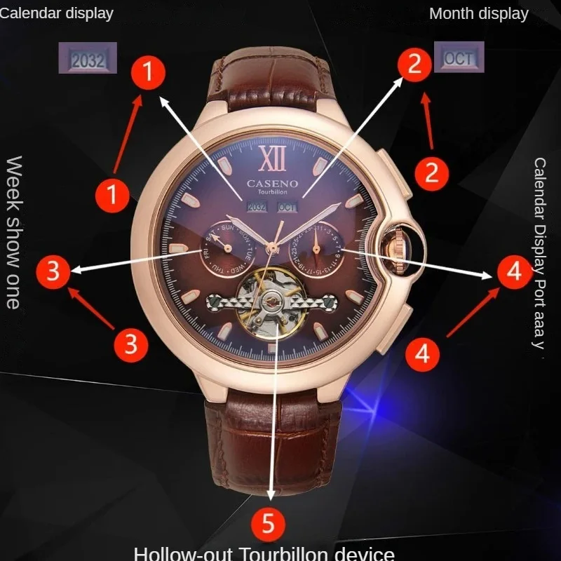 Men\'s Mechanical Watch Multifunctional Tourbillon Automatic Mechanical Watch Dropshipping