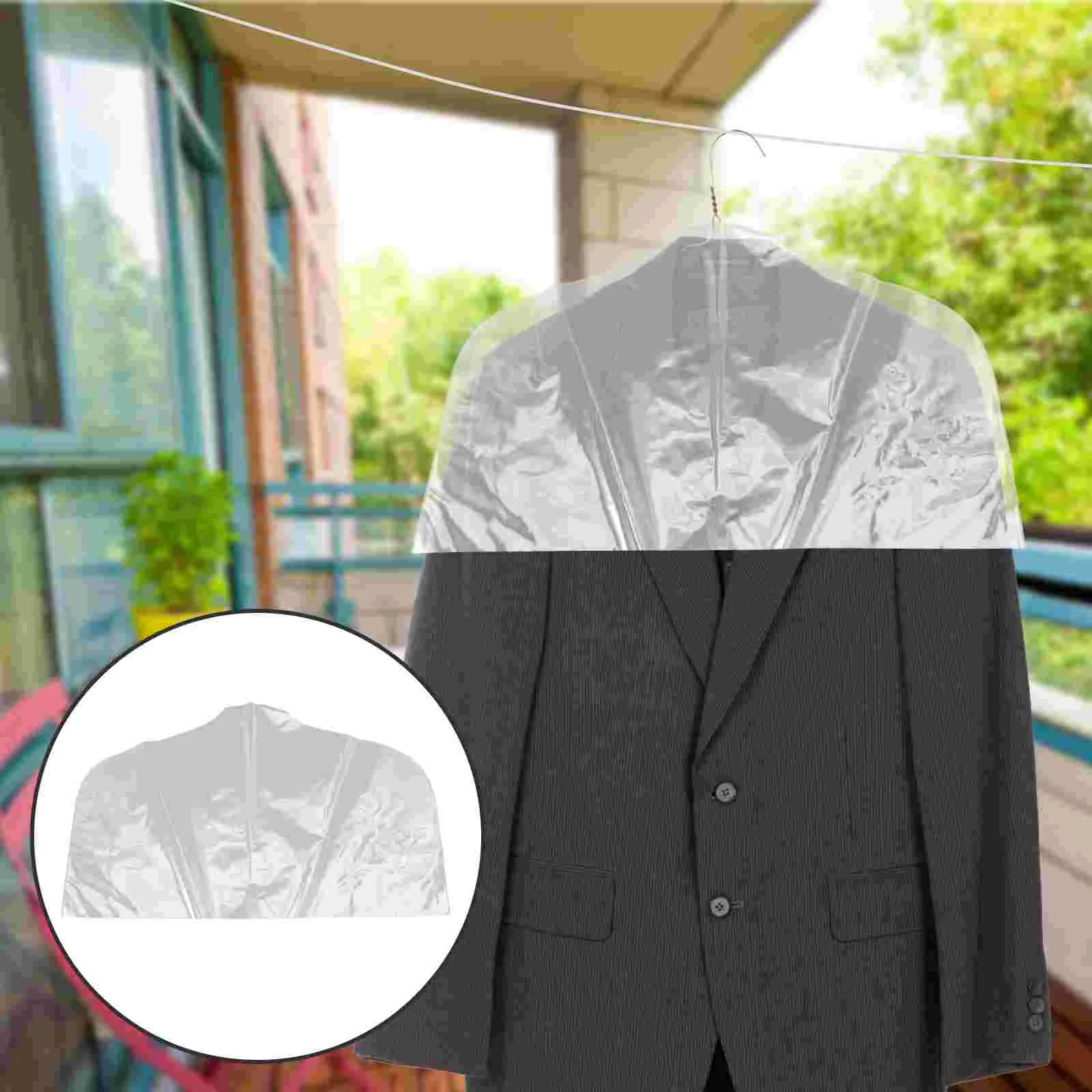 Clear Plastic Garment Bags Clothes Storage Cover for Hanging Covers Shoulder Suit Baggies