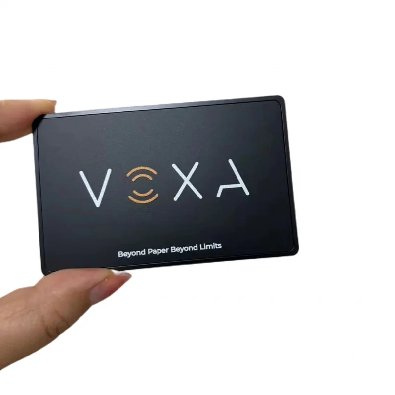 custom.Custom Engraved Stainless Steel NFC Metal ID Card Blank Black  Aluminum Business Member Cards With Chip