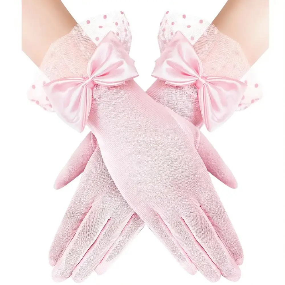Vintage Mesh Gloves With Bowknot Women Wedding Bridal Accessories Elegant Evening Party Formal Dress Sophisticated Style
