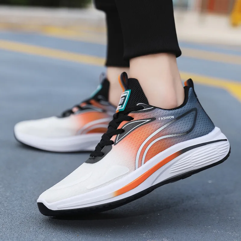 Fish Silk Sports Men's Shoes Lightweight Summer Breathable Fashion Versatile Sports Running Shoes Youth Student Casual Shoes