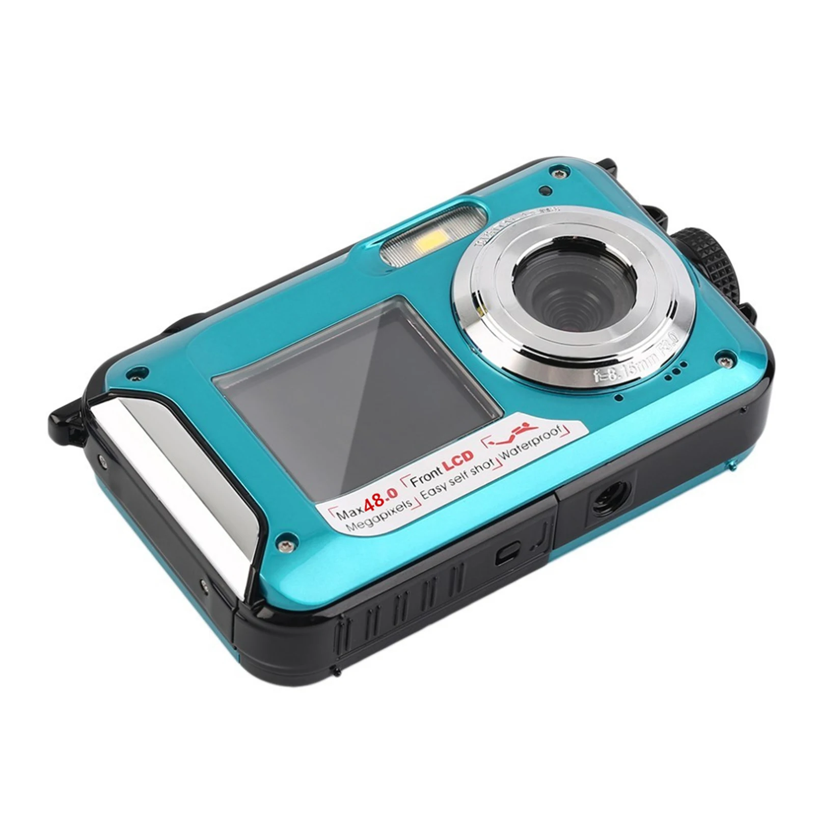 Underwater Camera Dual Screens Full HD 2.7K 48MP Digital Camera LCD Displays Video Recorder for Snorkeling Camping Travel
