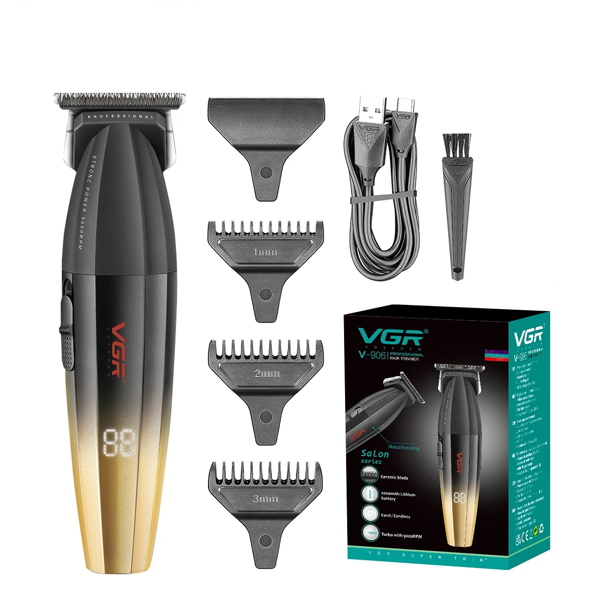 VGR Trimmer Professioneel Elektrisch scheerapparaat Draadloos Toiletapparaat Barbier Haarknipmachine Metalen Trimmer voor mannen V-003 V-906 V-308