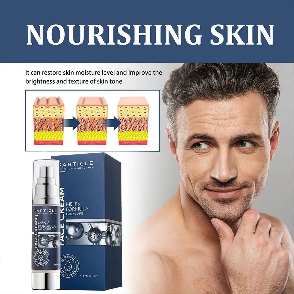 Particle 6-in-1 Face Cream For Men Reduce Bags Dark Spots Wrinkles Soothing Skin After Shaving Mineral Anti-aging Daily Cream