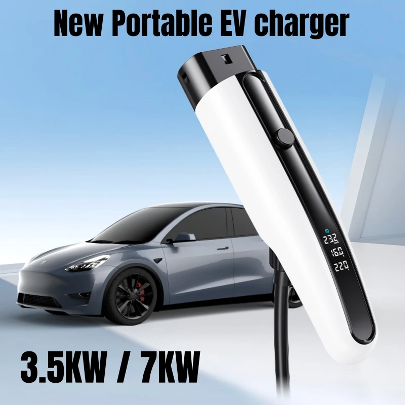 جديد 32A سيارة كهربائية Wallbox نوع 2 شاحن سيارات كهربائية 7KW محطة شاحن محمولة IEC62196-2 GBT EV شحن #1