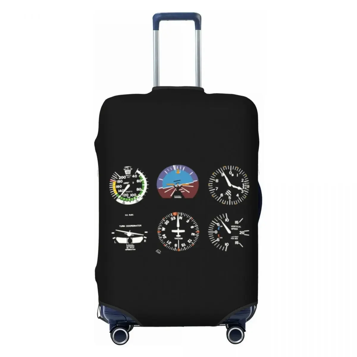 Cockpit Six Dials Flight Simulator Pilot Luggage Cover Elastic Airplane Travel Suitcase Protective Covers Suit For 18-32 inch