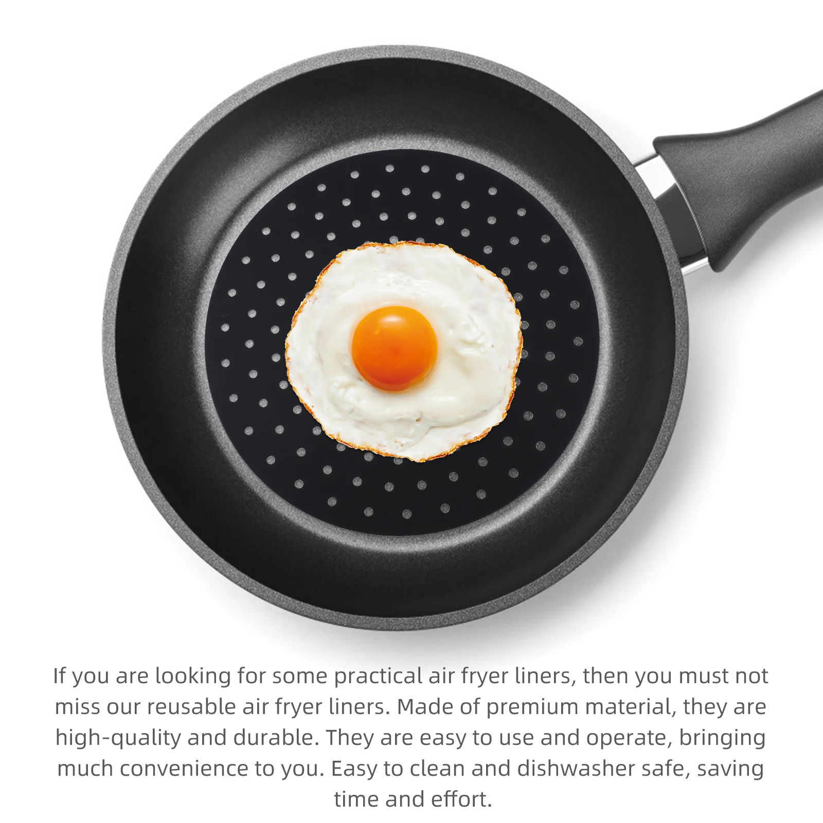 

4Pcs High Temperature Resistant Air Fryer Mats Reusable Steamer Liners Practical Nonstick Baking Mats for Meat Vegetable Dessert