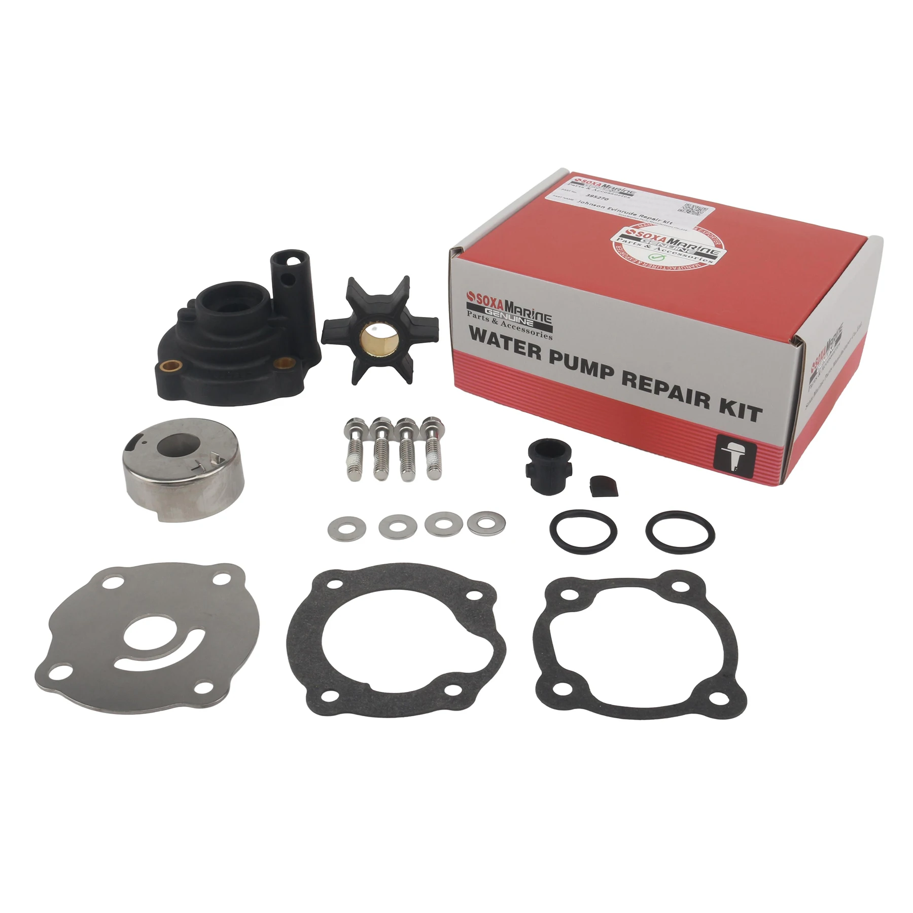 0395270 Marine Water Pump Impeller Rebuild Kit Fits for Johnson Evinrude OMC 14 20 25 28 35 HP Outboard Motors 0389980 395271