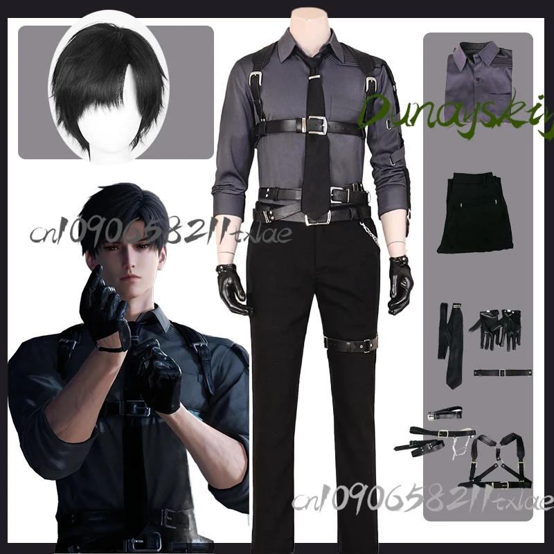 Cosplay Sylus/Xavier/Zayne/Rafayel Cosplay Costume Wig Love and Deepspace Women Men Shirt Pants Belt Convention Handsome Suit