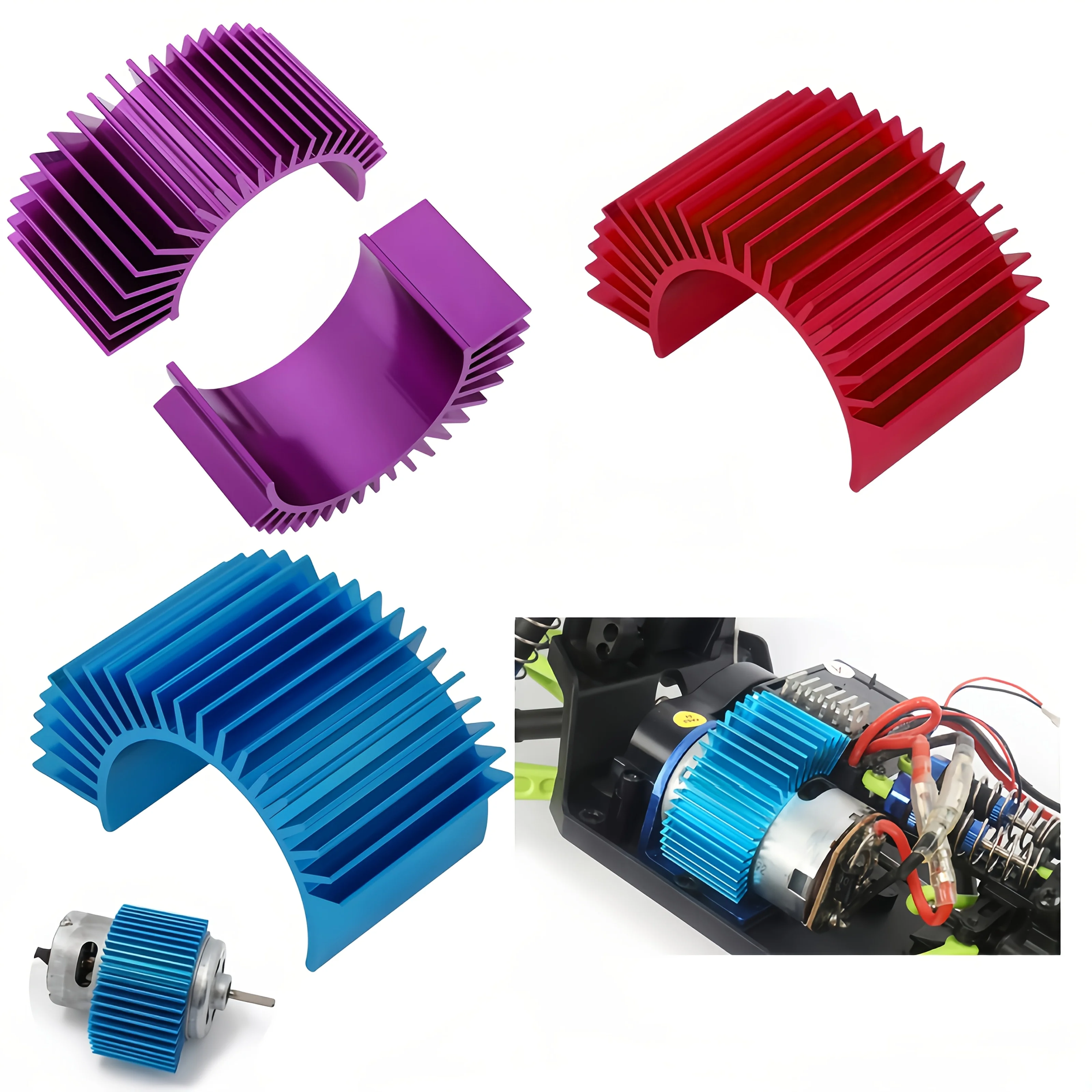 1pc 540 545 550 3650 Carbon Brush Brushless Motor Radiator Aluminum Alloy Motor Radiator Model Accessories