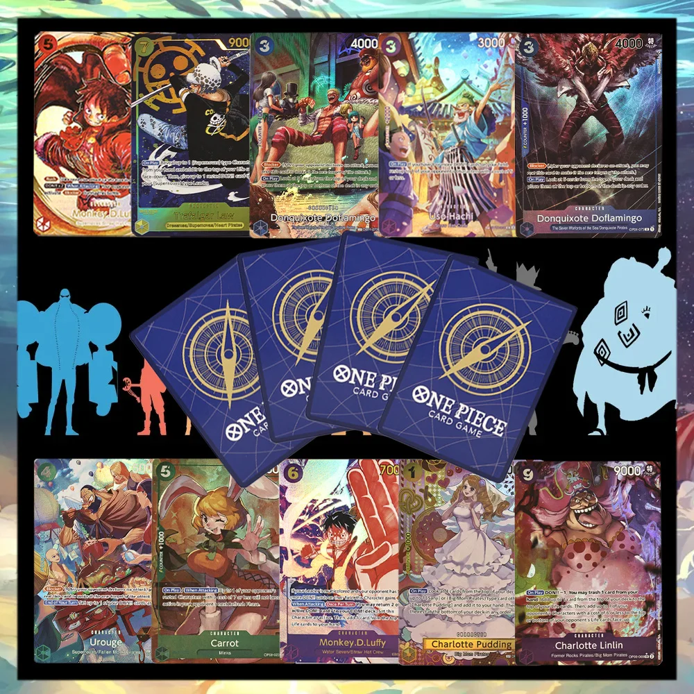 

One Piece Anime OPCG Proxy Cards Trafalgar Law Urouge Luffy Carrot Pudding Character/Leader Collection English Version