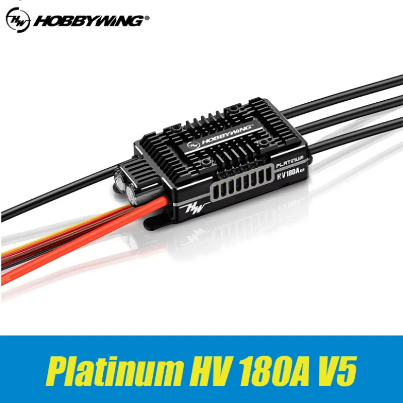 

Hobbywing Platinum HV 180A SBEC V5 бесщеточный ESC 6-14S высоковольтный ESC для электрического вертолета класса 550-700 или неподвижного крыла