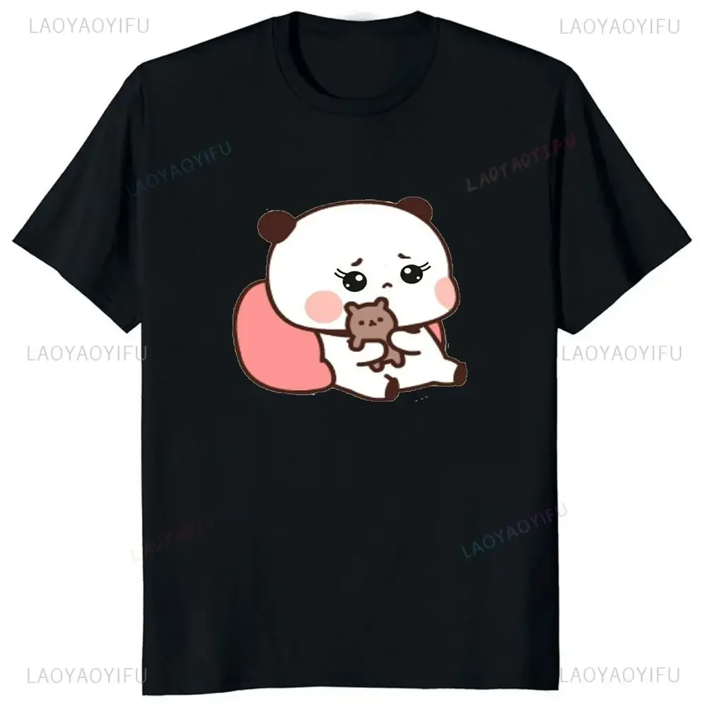 Laid-back Bubu and Dudu Young Boys and Girls Summer Trend Harajuku Short Sleeve Unisex Graphic Oversized T-shirt