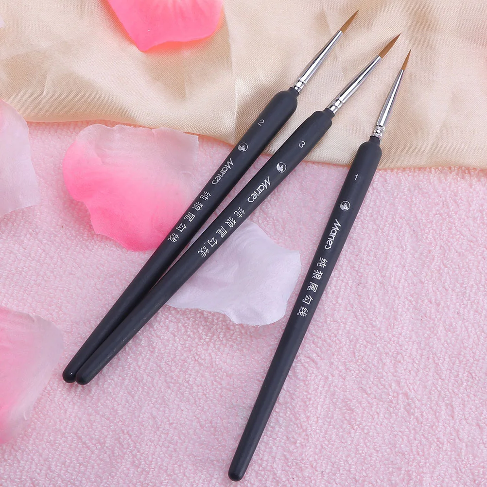 6 Pcs Langhao Hook Line Pen Painting Brush Miniatures Tools Nail Eyeliner Detail Wooden Drawing Pens Pencils