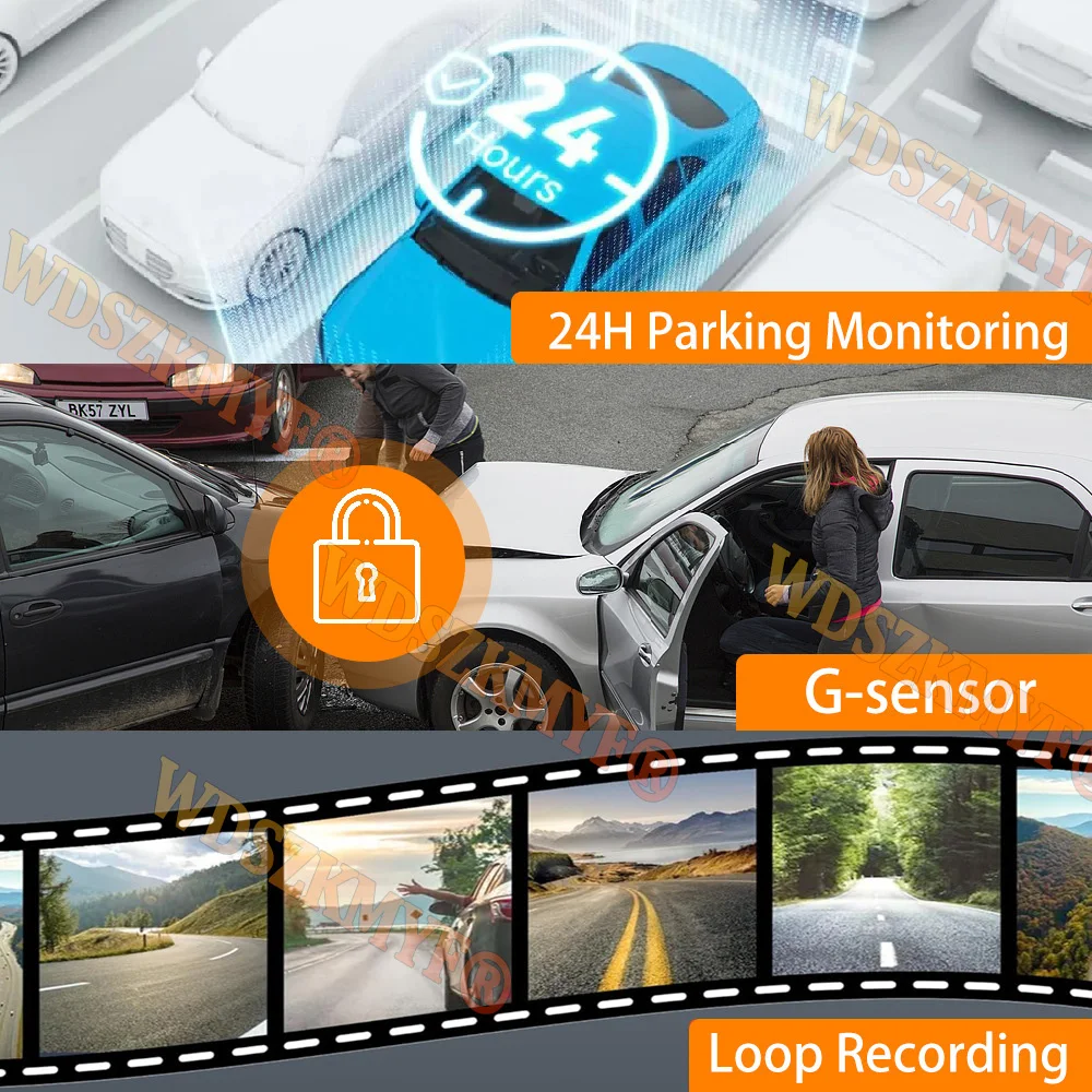 360 °   سيارة داش كام 4 قنوات WIFI APP مسجل فيديو 1080P جهاز تسجيل فيديو رقمي بالكمبيوتر الأمامي مع الرؤية الخلفية للرؤية الليلية الصندوق الأسود اكسسوارات السيارات #6