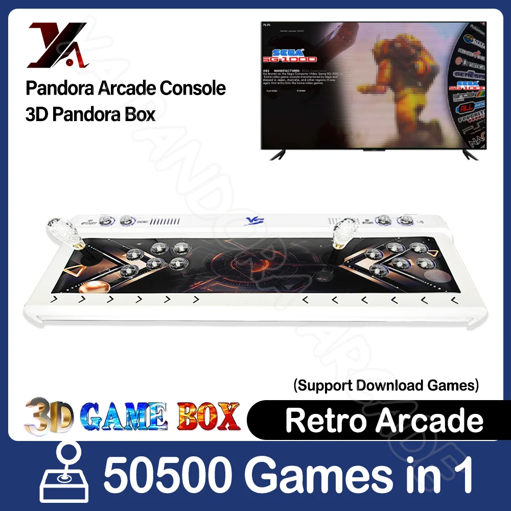 2025 Extra Large Pandora Arcade consola box 50500 in 1 3D Retro Game Console joystick arcade  8 Way Joysticks Push Buttons