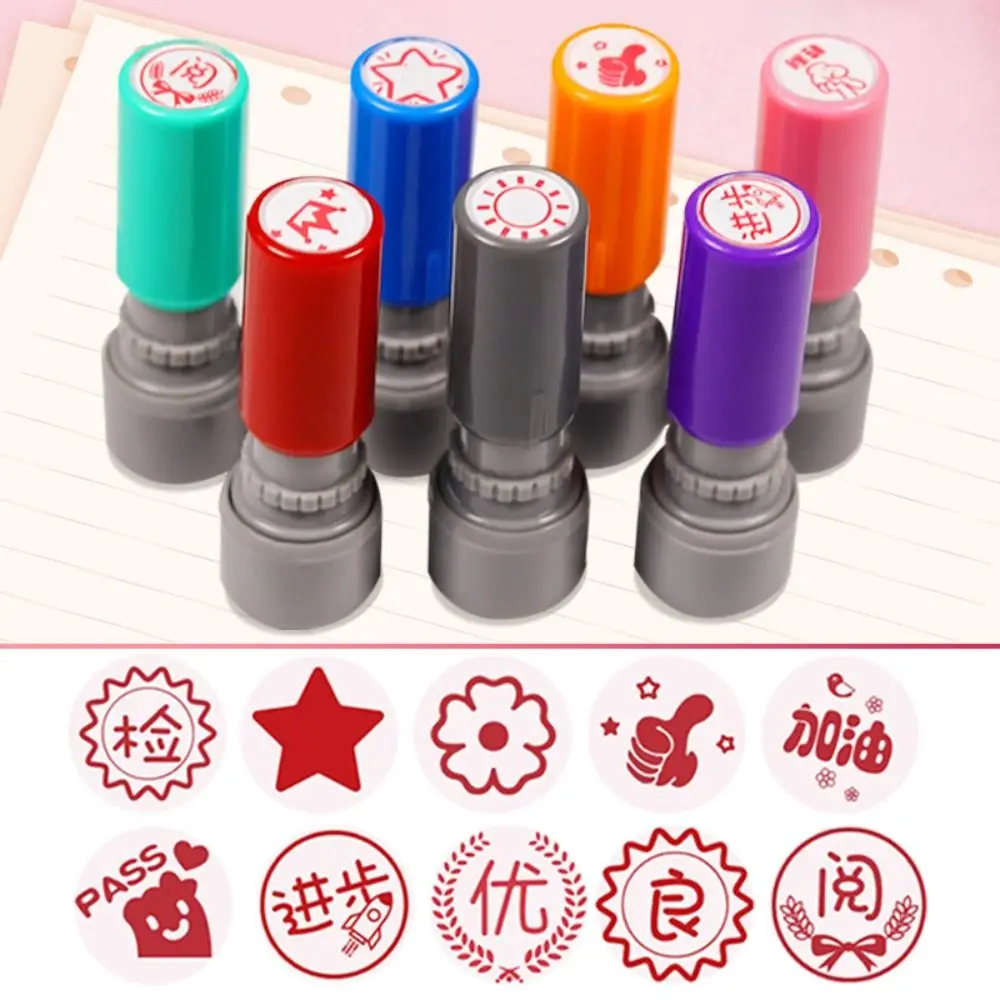 Portable Praises Emoticons Teacher Encourage Stamp DIY Teacher Supplies Comments Seal Scrapbooking Seal Reward Seal