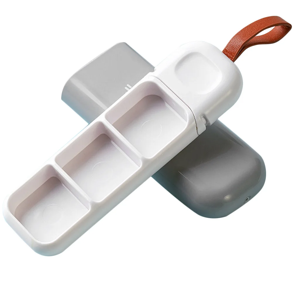 

Portable Pills Storage Box Compact Mini Capsule Organizer Sealed Compartments Travel Daily Carrying Case Storage