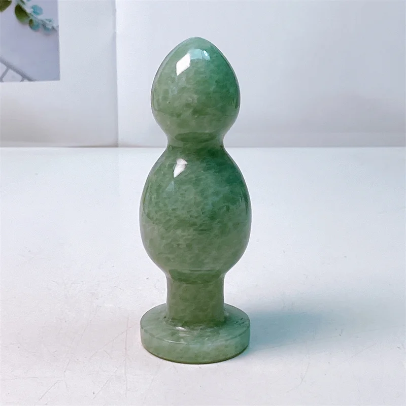 

Large Size Natural Green Strawberry Quartz Crystal Massage Penis Wand Gemstone Yoni Women Health Smooth Polished Fengshui 12cm