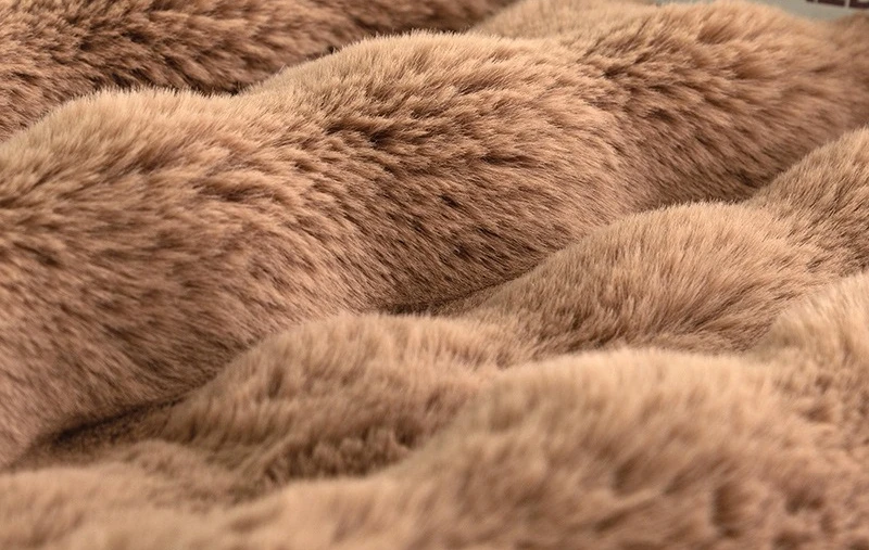 بطانية زغب الثعلب الفاخرة للخريف والشتاء فرو قص سميك