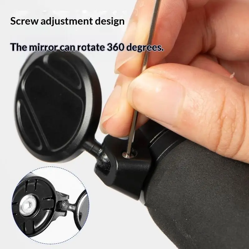 Bike Handlebar End Rear View Mirror HD Clear Wide Angle Universal Fit for  Road Bikes Cycling Safety