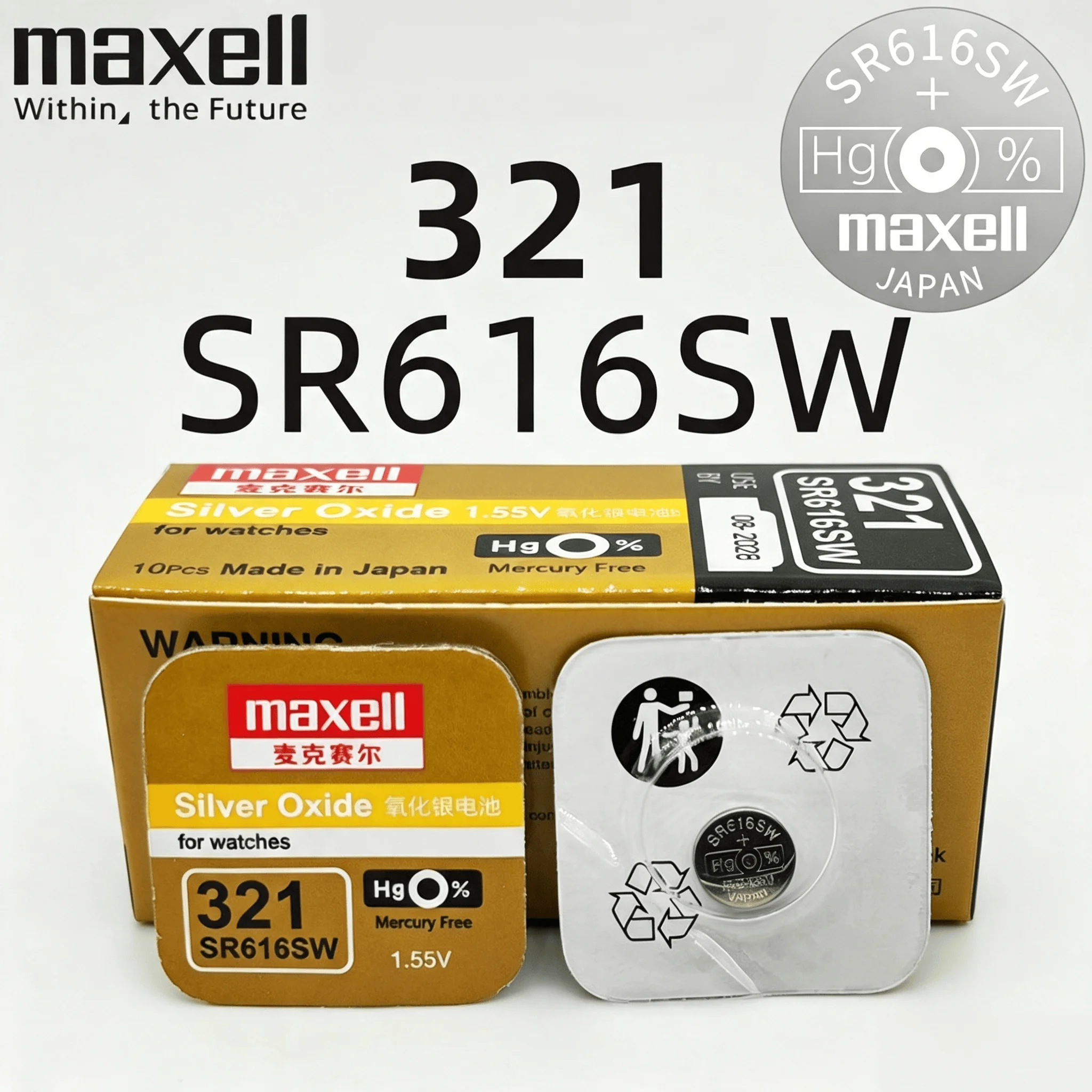 Maxell Silver Oxide Battery 10PCS SR626SW SR621SW SR920SW SR616SW 1.55V Button Cell Watch Toy Remote Control Mini Electronic view 3