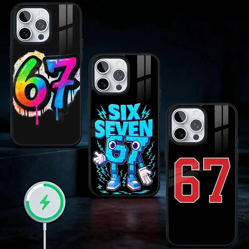 

67 Six Seven Phone Case For iPhone17,16,15,14,13 Plus,Pro Max Magnetic For Magsafe Wireless Charging