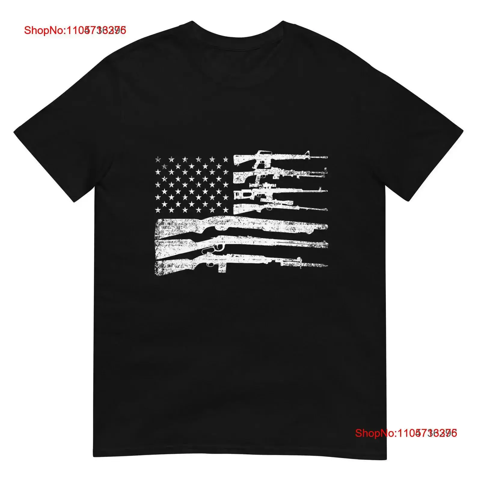 American Flag Guns Vintage 2nd Amendment Pro Gun T Shirt Washed Stretched Stylish homme fashion Comfortable vintage Washed