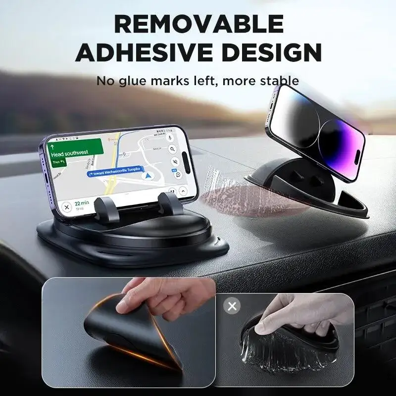 

Universal Car Phone Mount Rotatable Dashboard Suction Cup Stand for Mobile Navigation Multi Scene Use in Vehicle and Home