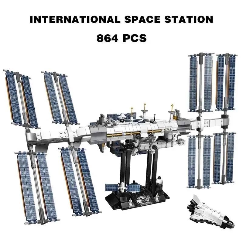 864 PCS International Space Station Building Blocks Bricks 21321 60004 Shuttle Astronaut Toy Birthday Christmas Gift Compatible