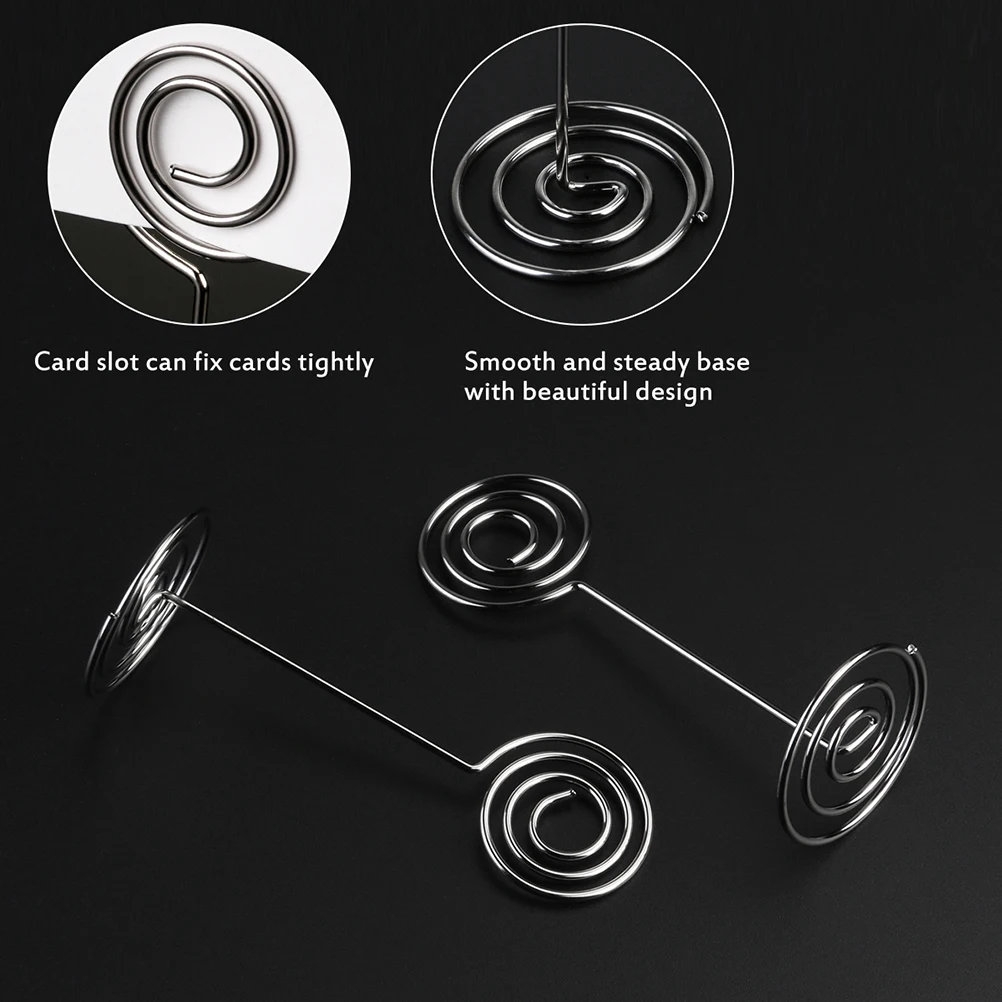 

12Pcs Metal Photo Clips Table Number Holders Round Base Wedding Reception Menu Paper Note Display