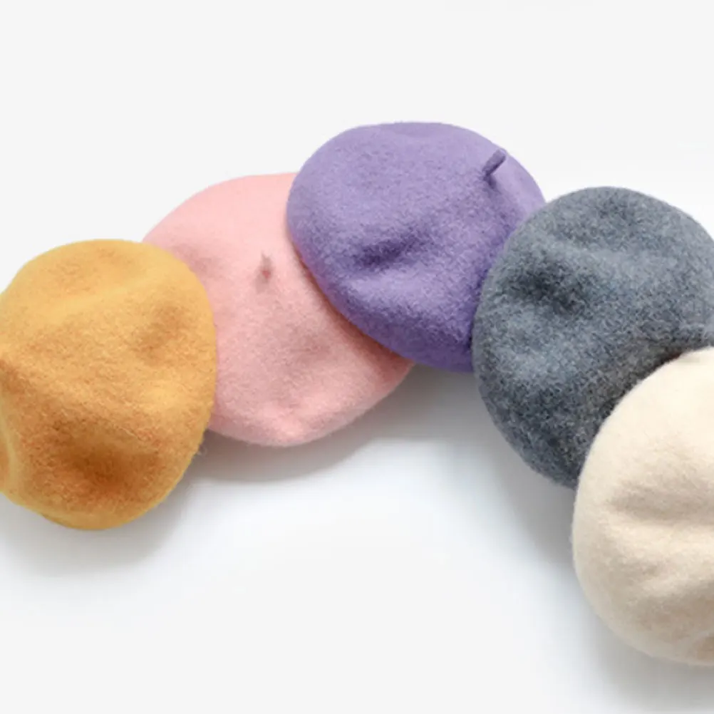 

Girls Beret Baby Kids Hats Wool Toddler Children Warm Autumn Fashionable Beret Comfortable Breathable Washable