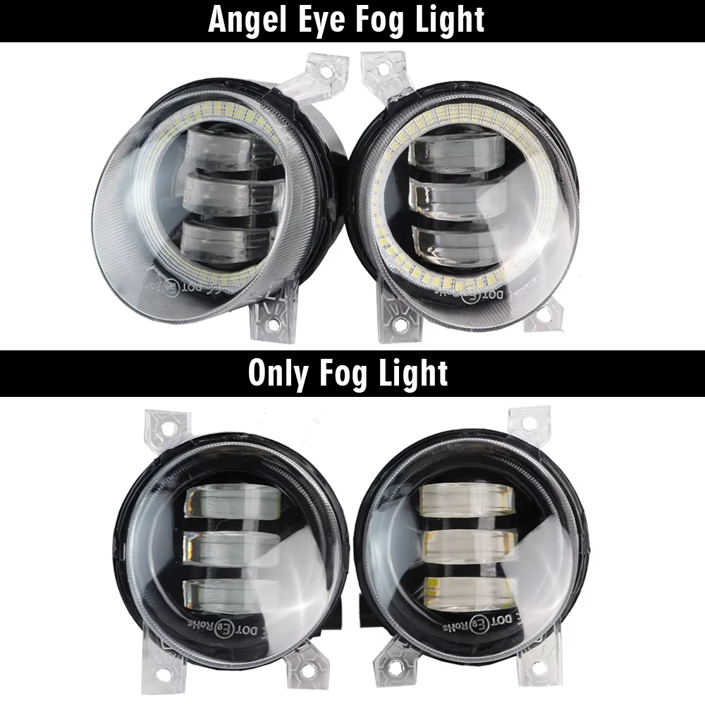 2 X Car LED Fog Light Angel Eye DRL Daytime Running Lamp For VW Volkswagen Crafter 30-35 30-50 2011 2012 2013 2014 2015 2016 view 2