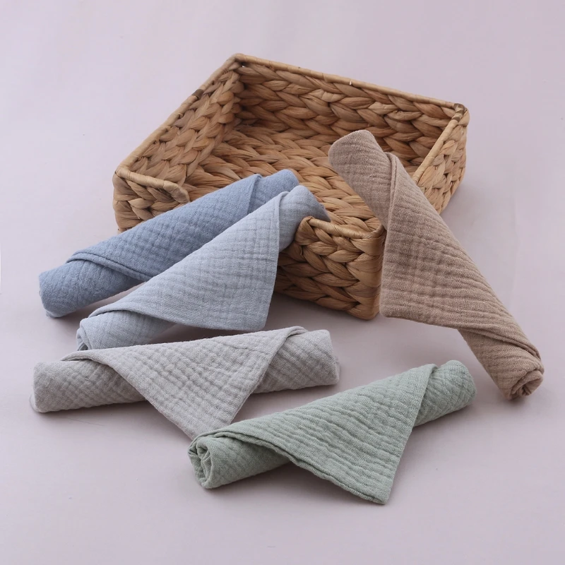 5PCS Soft Absorbent Gauze Cotton Baby Towels Wipe Face Cloths Towel Face Handkerchief Baby Bathing Feeding Washcloth