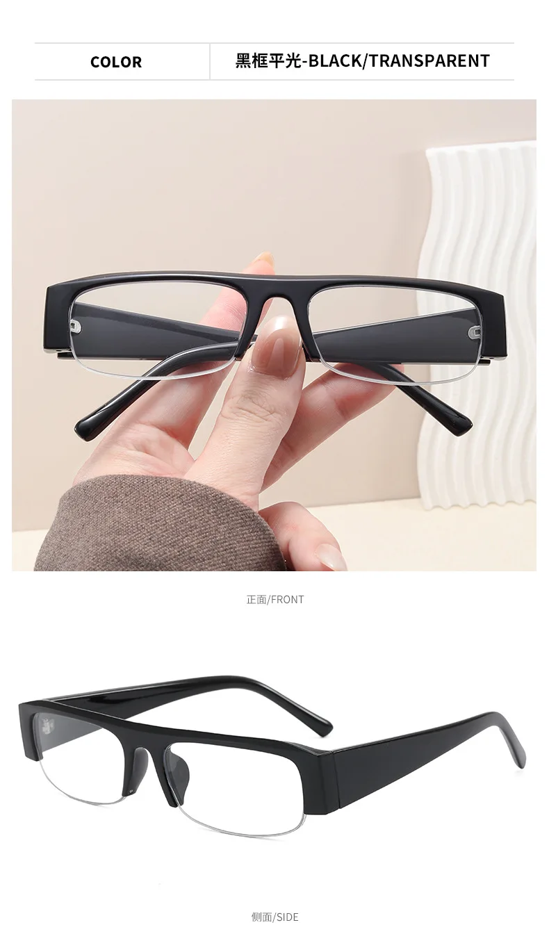 Neue Modische Kleine Quadratische Leoparden-Schwarze Brillenfassung für Damen Vintage Halbrahmen-Sonnenbrille Damen Outdoor-Brillen UV400 – Detail 21
