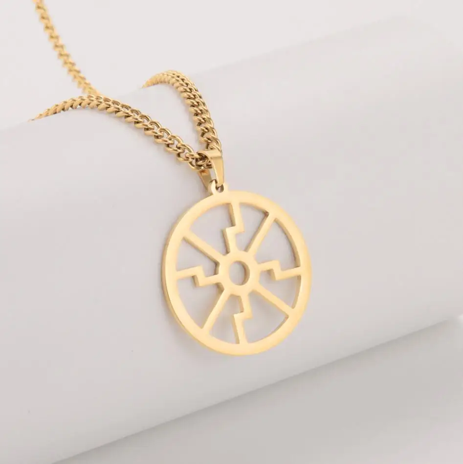 1PC Stainless Steel  Stainless Steel Necklace Round Hollow Pendant Neckalce For Women's Fashion Jewelry F1393