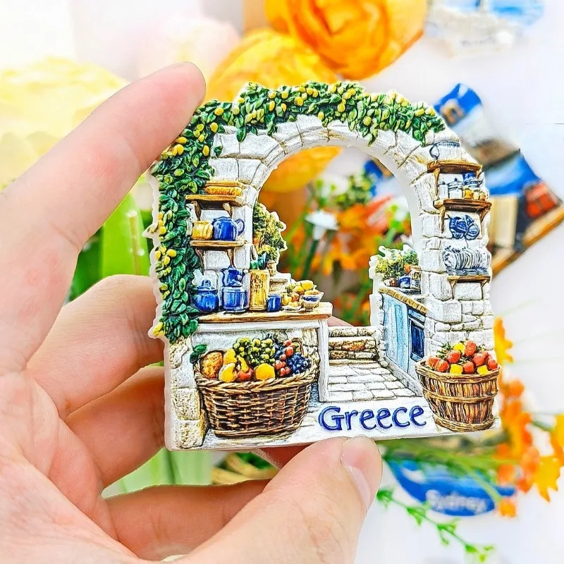 الهدايا التذكارية اليونانية أثينا معبد الباثرينون سانتوريني مغناطيس الثلاجة ديكور المنزل هدايا الزفاف زيوس ملصقات الثلاجة #4